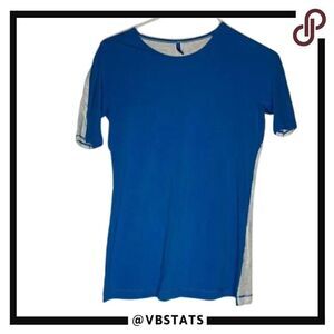 Lululemon Pacific Blue with Heather Gray Contrast SS Performance‎ Shirt Small